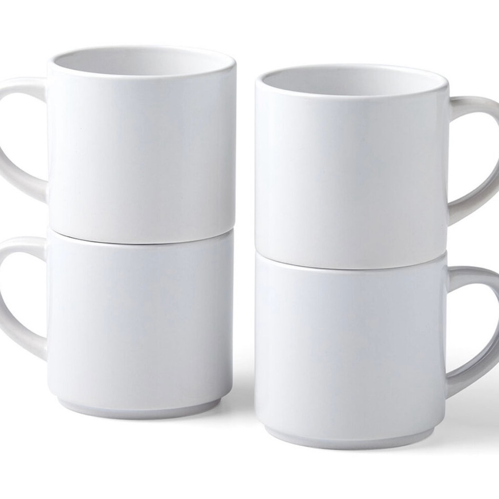 Cricut Stackable Ceramic Mug Blank, White - 10 oz/300 ml (4 ct)